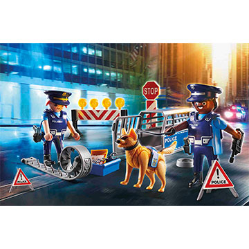 Bild zu Polizei-Straßensperre