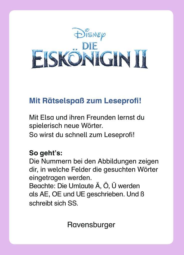 Bild zu Disney Die Eiskönigin 2: Kreuzworträtsel zum Lesenlernen