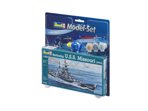 Bild zu REVELL 65128 Modellbausatz Battleship USS Missouri 1:1120 mit Basisfarben, ab 10 Jahre