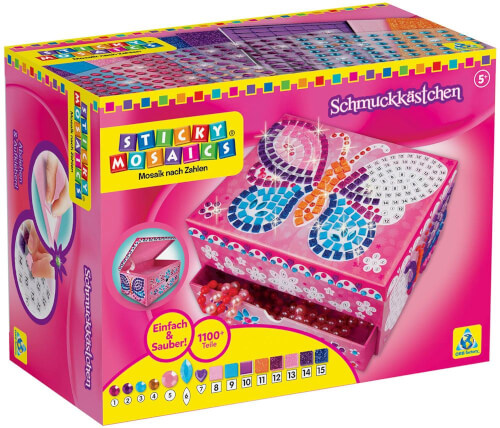 Bild zu Sticky Mosaics Jewelry Box Schmuckkästchen mit Schmetterlings Motiv