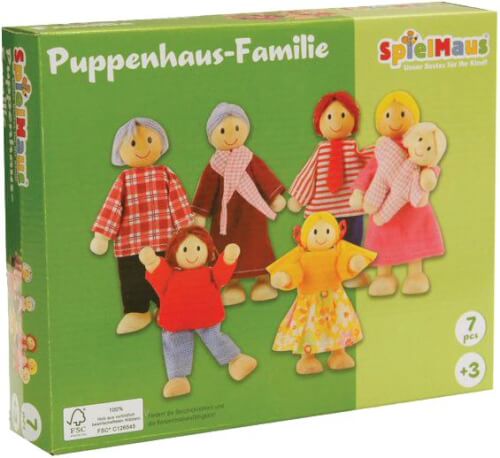 Bild zu SpielMaus Holz Puppenhaus Familie