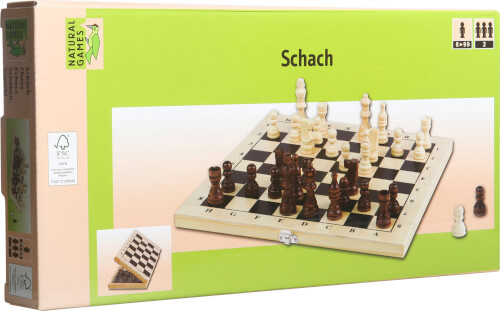 Bild zu Natural Games Schachkassette hell, 29x29cm, Strategiespiel, ca.  29x29x4,3cm, für 2 Spieler, ab 8 Jahren